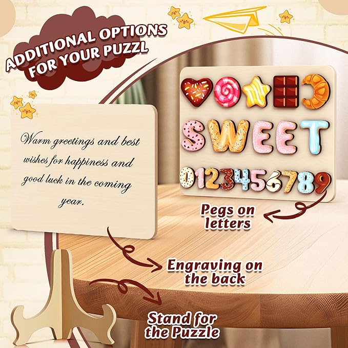 Personalized Name Puzzle | Custom Name Puzzles | Montessori Toys for 1 Year Old | Customized Baby Gifts for Toddlers 1-3 Animal Puzzle (Stlyes 6)