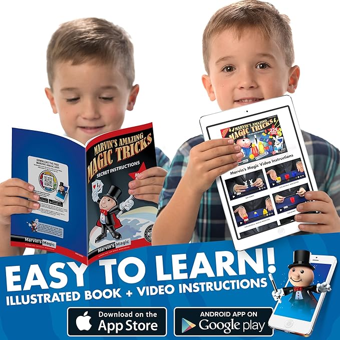 Marvin's Magic - Kids Magic Set - Box of Tricks, Amazing Tricks for Kids - Made Easy Range - Includes Wand, Card Tricks, Much More - Suitable for Ages 6 and Up - 225 Illusions