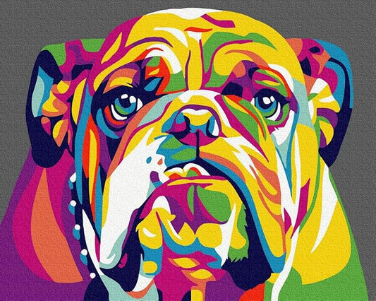 Dog Paint by Numbers for Adults & Kids, Adults Kids Paint by Number Kits for on Number Canvas, Colorful Dog 16x20inch