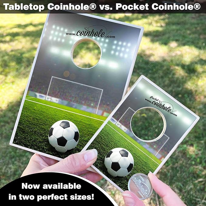 Coinhole Desktop Coin Bouncing Party Game Set | Tabletop Cornhole Board Game | Small Cornhole Travel Game Includes Coins