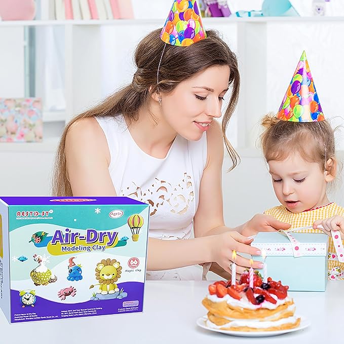 Air Dry Clay 66 Colors, Modeling Clay for Kids, DIY Model Magic Clay, Molding Clay Kit with Sculpting Tools, Non-Sticky Soft and Super Light, Arts and Crafts Gift for Boys Girls Kids