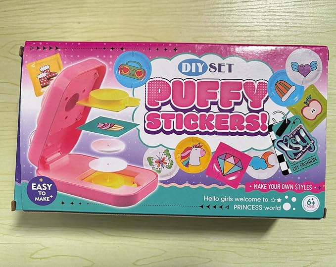 Puffy Sticker Maker Kit for Kids - Make Your Own 3D Stickers Ages 6-10 - Create DIY Craft Machine Unicorn Arts and Crafts Kits for Girls & Boys (60 Stickers)