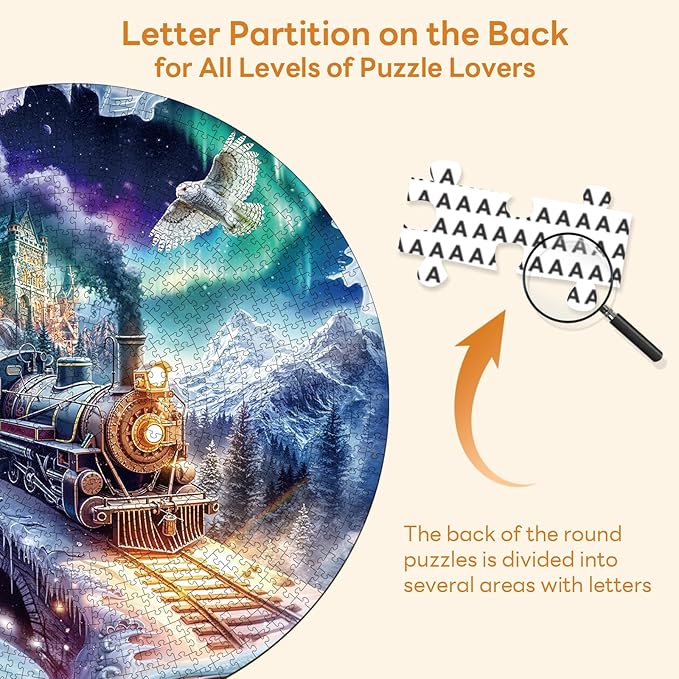 Masseruon 1000 Piece Puzzle for Adults, 26.6 * 26.6in Steam Train Puzzle for Adults, 1000 Pieces Flat Puzzles with 3D Visual Effect When Completed, Adult Puzzles Games