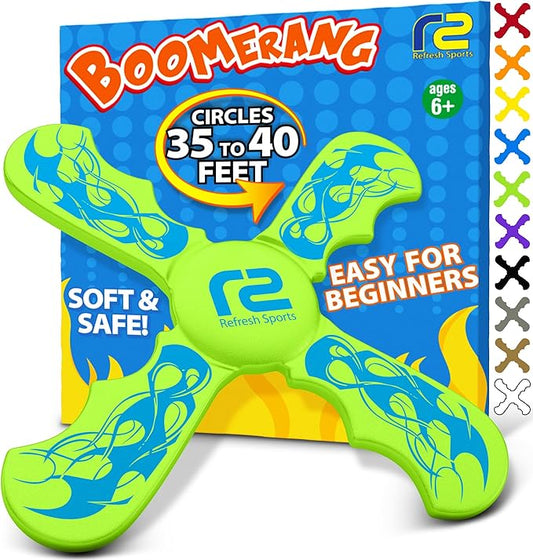Boomerangs for Kids: Best Soft Flying Toy - Gifts for Boys & Girls All Ages - Fun Boy Stocking Stuffers - Boys Toys Age 8-10 Year Old & 10-12 & Up - Outdoor Flying Disc & Beach Toys for Kids Presents