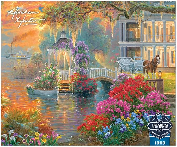 Buffalo Games - Sapphire Select - Abraham Hunter - Southern Charm - 1000 Piece Jigsaw Puzzle – Challenging & Fun – Blue Core Puzzle Board – Giftable Display Box - Full Size Poster Included
