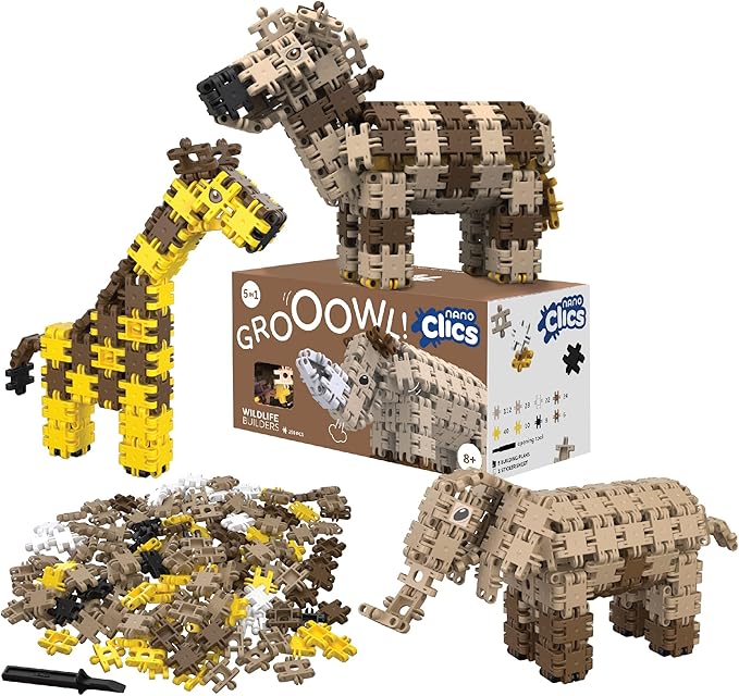 Nano Clics Wildlife 250, Construction Toys for Children Ages 8 and up, Creative Educational Toys in a 250 Piece Set, Building Blocks for Girls and Boys, Durable Toys