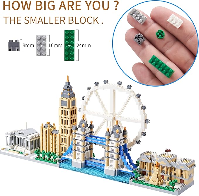 New Architecture London Skyline Building Set - Fun & Satisfying Model Kit with 3430pcs - Gift for Adults & Kids 14+ - Micro Mini Blocks