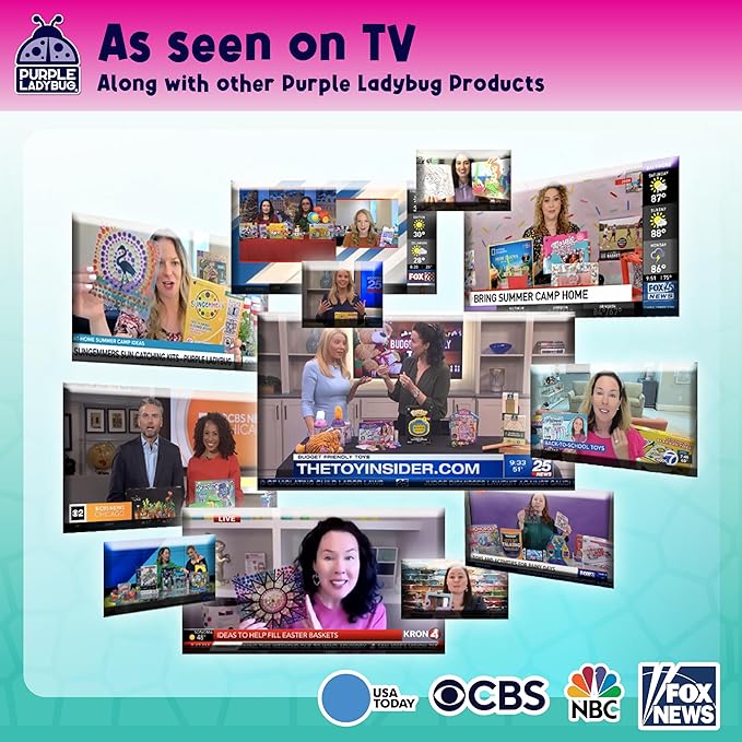 PURPLE LADYBUG Decorate Your Own Picture Frame Craft Kit - Craft for Kids Ages 8-12, Birthday Gift & DIY Mosaic Frame Craft for Girls Ages 6-8, Fun Arts & Crafts for 7-Year-Old Girls