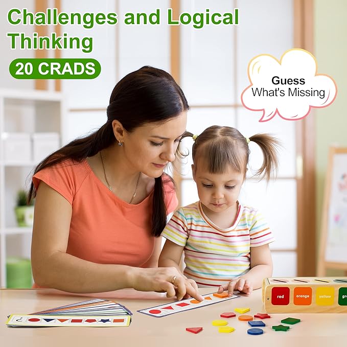 Wooden Montessori Toy for 1 2 Year Old, Shape & Color Sorting Matching Toy with Box for Toddlers 1-3, for 1 2 3 Year Old Boy Girl Gifts