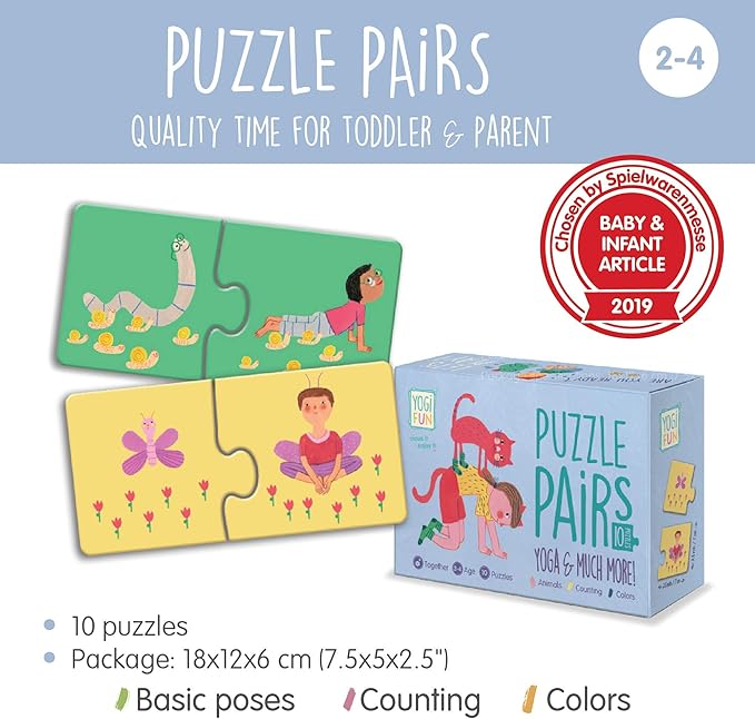 Yoga Puzzle Pairs for Toddlers to Learn Yoga, Colors and Counting