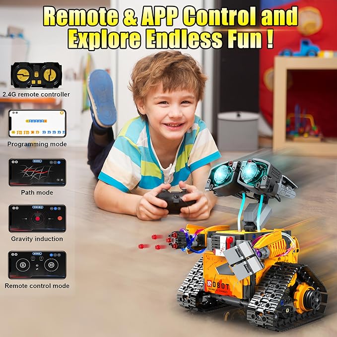 Yerloa 673PCS Robot Toys for 8-12 Year Old Boys Gift, 5 in 1 Robotics for Kids 8-13, App & Remote Control Robot Building Set, STEM Toys for Boys Age 8-14, Science Kit Birthday Gift for 8 9 10 11 12+
