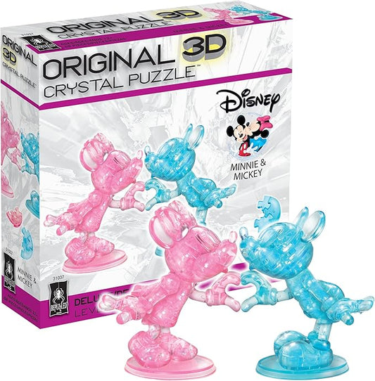 BePuzzled | Disney Minnie and Mickey Mouse Heart Deluxe Original 3D Crystal Puzzle, Ages 12 and Up