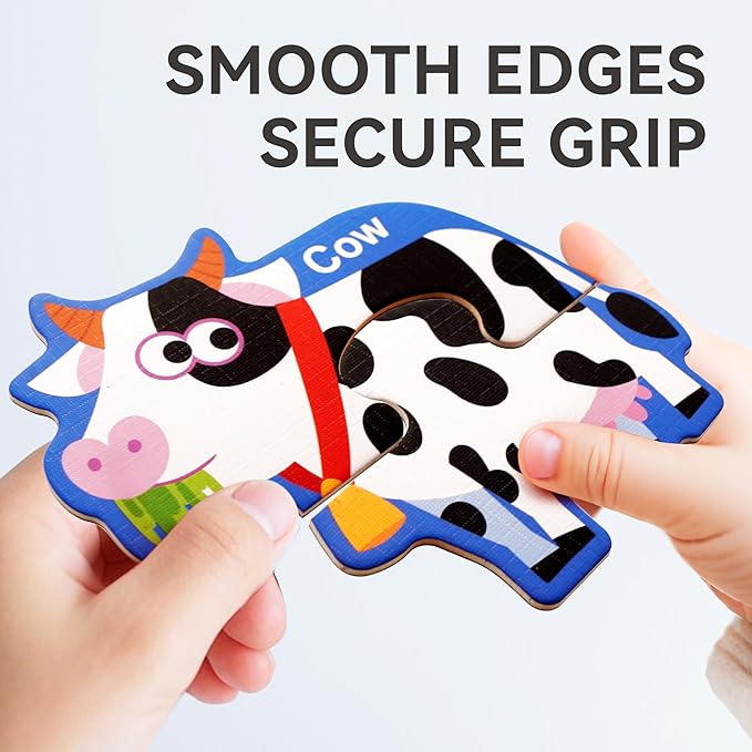 Dotimo 30 PCS Farm Animals Pairing Magnetic Puzzles for Toddlers 3-5, Montessori Learning Toys, Travel Toys, Preschool Educational Activity