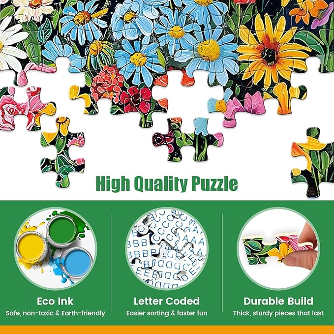 300 Piece Puzzles for Adults,Butterfly Flower Jigsaw Puzzle for Adults Kids Elderly,Large Piece Floral Puzzle for Kids Age 8-10 10-12,Fantasy Nature Landscape Puzzle,Family Game Great Gift 20.5x15in