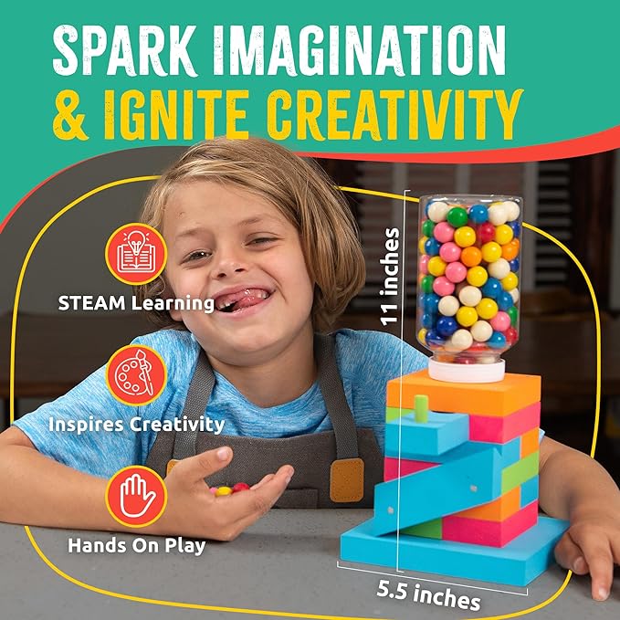 SparkJump DIY Wood Building Kits, STEM Woodworking Kit for Kids, Creative Fun Craft Projects, Great Gift for Boys & Girls (Candy Dispenser, 1-Pack)