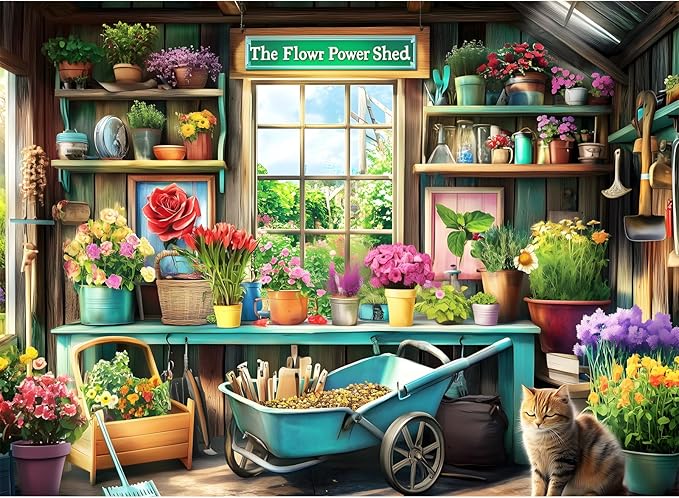300 Piece Puzzles for Adults, Plant Puzzles 300 Pieces for Adults Kids Seniors Cat Jigsaw Puzzle Games Premium Cardboard Jigsaw Puzzles Family Activity Night Gift Toy 20.5x15in