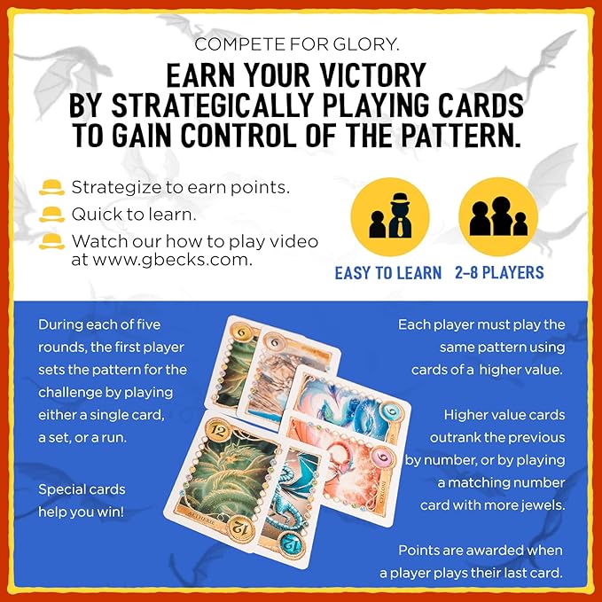 Grandpa Beck's Games Reign of Dragoness Card Game | A Strategic Hand Elimination Card Game | from The Creators of Cover Your Assets & Skull King | 3-8 Players 8+