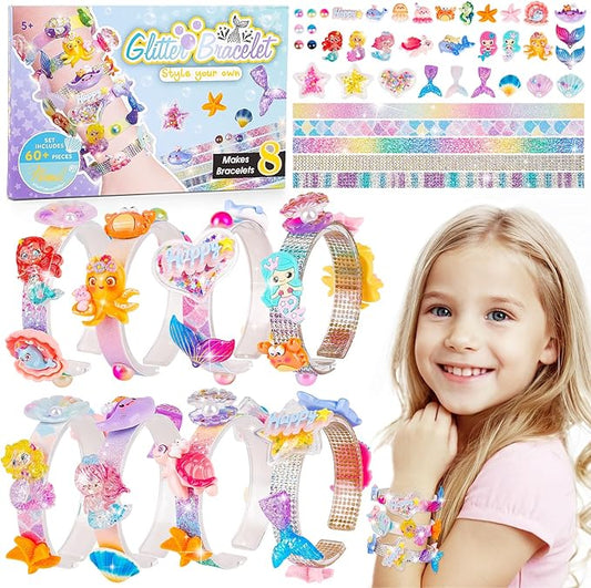 Eichhoo Friendship Bracelet Making Kit for Girls, 5-12 Year Old Girl Birthday Gifts, Arts and Crafts Kits for Kids, Girls Toys Age 5 6 7 8 9 10 Years Old, Kid Jewelry Making Kit with Charm (Mermeid)