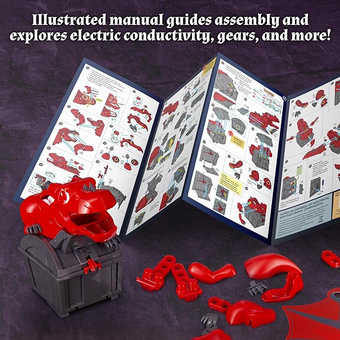 Thames & Kosmos Robotic Dragon Bank Kit | Hands-on STEM Construction Toy, Build a Mechanical Dragon Coin Bank, Explore Electric Circuits & Engineering, Educational Birthday Gift, Boys & Girls Ages 8+