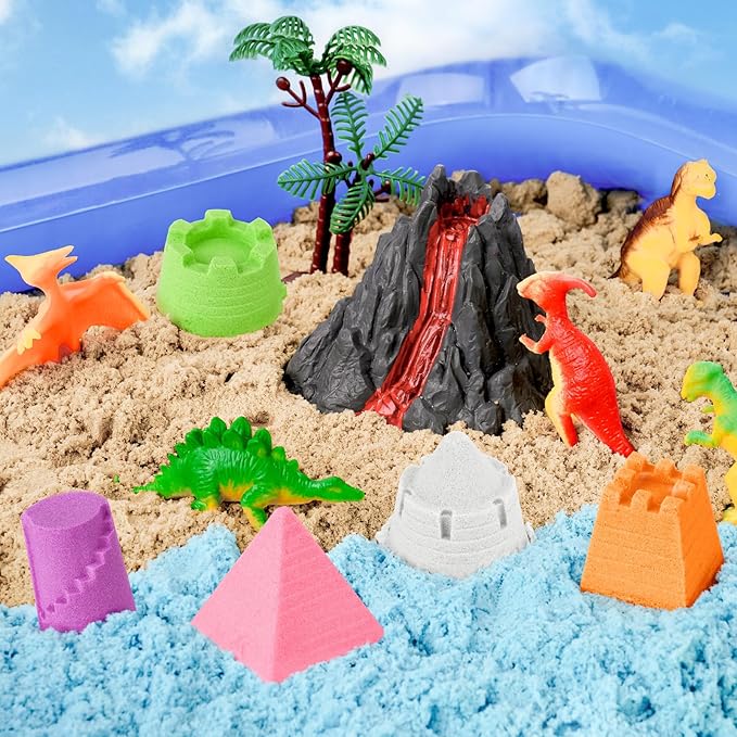 NiToy FlexiSand 19 lbs Value Pack of Moldable Self-Sticking Sand, Never Dries Out Fun for 3 Years and Up Kids, Bulk Refill for Sensory Sand Box Toys, Ideal for Shaping and Molding (Original Color)