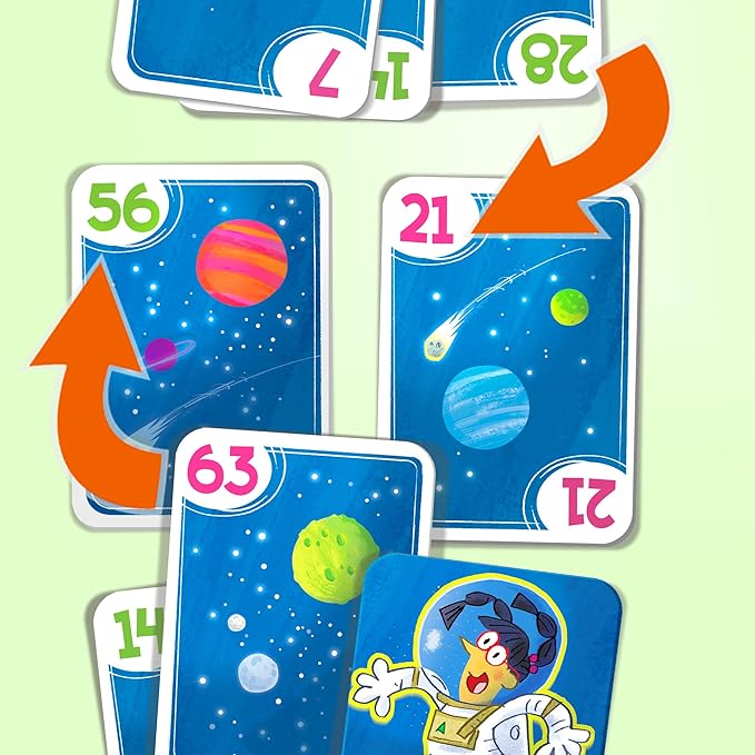Melon Rind Jump 7, Math Game for Kids Learning Multiples of 7, Lively, Space-Themed Card Game, Quick, Fun Activity for Boosting Math Confidence, Easy to Learn, Ages 8+