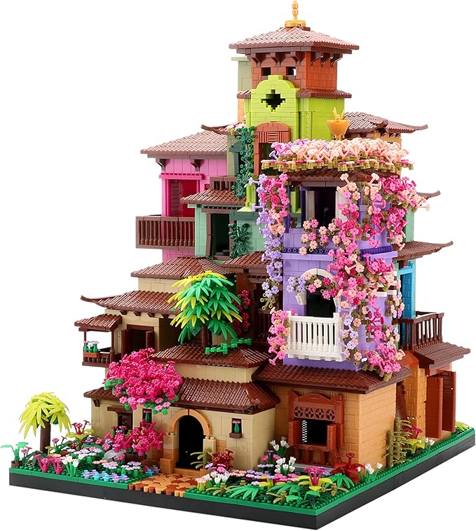 Architecture Cherry Blossom Villa Tree House Micro Building Blocks Set for Girls 14+ 7080PCS, Flower House Creative Collectible Models Gift for Adults
