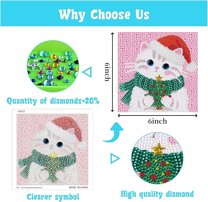 Libfx Diamond Art Kits for Kids 4 PCS Diamond Art for Girls Boys Beginners Arts and Crafts for Kids Ages 8-12 (Hedgehog Penguin Cat Dog)