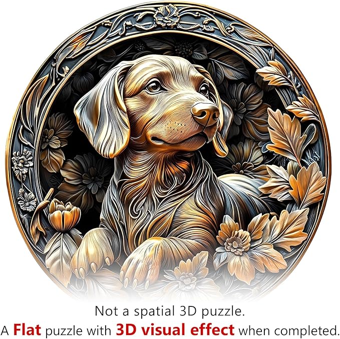 Wooden Puzzle 100PCS Ragdoll and Butterfly Unique Shape Advanced Wood Puzzle for Adults,Holiday Birthday Gift,Craft kit (Metal Dachshund, Medium)