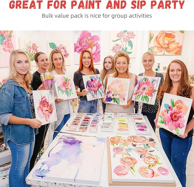 Simetufy 58 Pack 8x10 Inch Canvas Boards for Painting, Bulk Blank Canvas Panels Gesso Primed Acid-Free 100% Cotton for Acrylics Oil Watercolor Tempera Paints