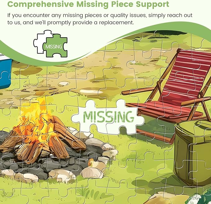 300 Piece Puzzles for Adults, Camping Scene with Tent and Vans Jigsaw Puzzle, Relaxing 300 Piece Puzzle, Perfect for Family Time, Stress Relief, Gift for Adults, Kids, Seniors, 20.5 x 15 in