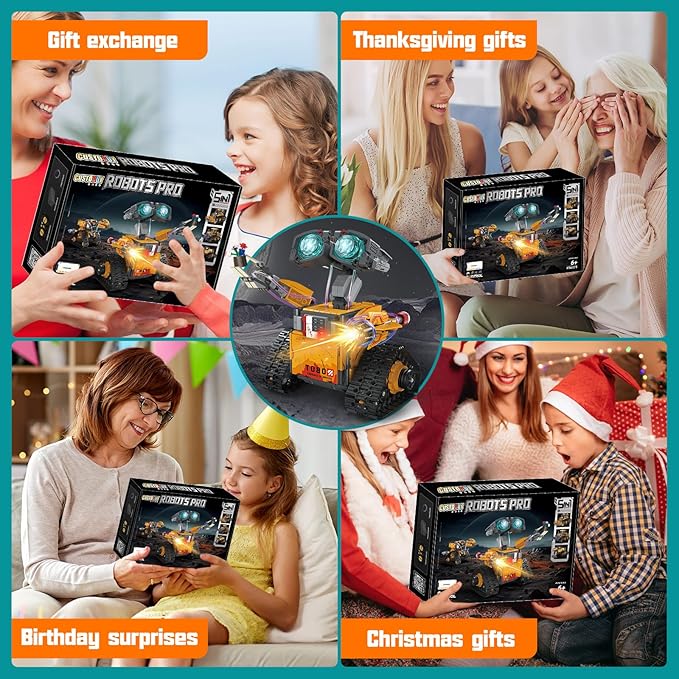 STEM Robot Building Kit for Kids – 5-in-1 Remote & App-Controlled Wall Robotics Set, Engineering Coding Robot Toys, Birthday Gifts for Boys & Girls Ages 6-12+ (673 PCS)