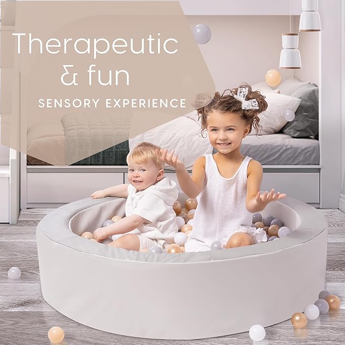 Milliard Foam Ball Pit/Professional Quality/for Toddlers and Baby (Grey and White)