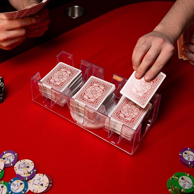 Brybelly Elite Rotating Card Deck Tray | Standard Sized Playing Cards | Rotates in Any Direction | Clear | 2, 6 or 9 Decks