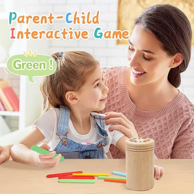 Montessori Wooden Color Sorting Toys for 18 Month Old,Preschool Learning Activities Educational Fine Motor Matching Game,Birthday Gifts for Boys Girls