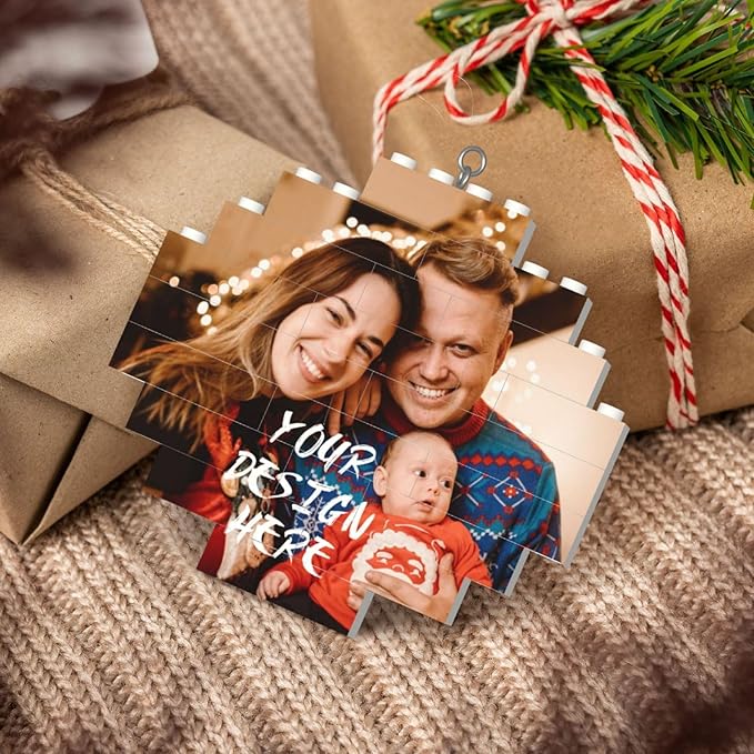 Custom Building Brick Personalized Photo Block Puzzle Valentines Day Gifts Building Block Family Portrait Photograph DIY Gifts for Women, Men,Kids Horizontal Shaped Brick Puzzle (Diamond)