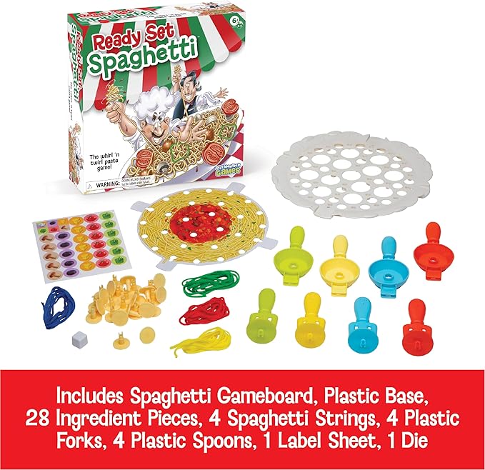 PlayMonster Ready Set Spaghetti Board Game – Kids Games, Family Game, Multi-Player, Board Games for Family Night, Preschool Toys, Hand-Eye-Coordination Game, Ages 6+