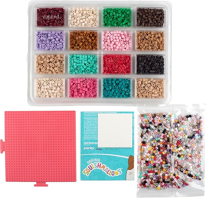 Perler Squishmallows Fused Bead Activity Kit with 5 Unique Patterns, Finished Project Sizes Vary, Multicolor 4393 Pieces