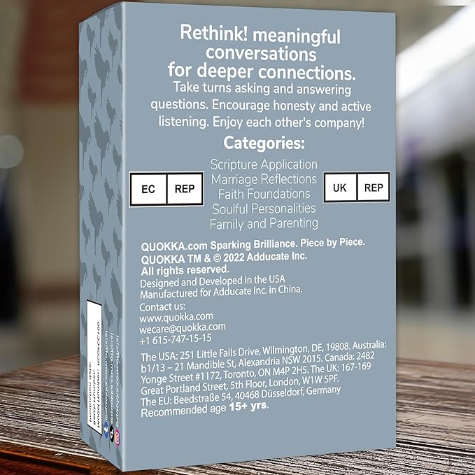 QUOKKA Conversation Cards Game - Christian Couples Edition | Original Version | Religious Gift | Relationship Connection - Great Board Game for Married Husband & Wife