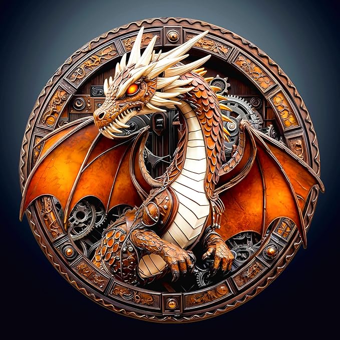 Wooden Puzzles for Adults - Mechanical Dragon Wooden Jigsaw Puzzle, Unique Animal Shaped Wood Puzzles Adult, Christmas Birthday Gifts for Friends/Family, Home Decor 13.4 * 13.3in 300pcs