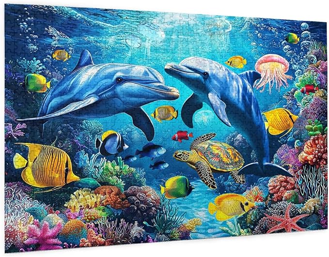 Jigsaw Puzzles 1000 Pieces for Adults,Families (Sea World) Underwater Ocean Floor Puzzle Underwater World Jigsaw Puzzles 1000 Pieces Scene Challenging Puzzle Pieces