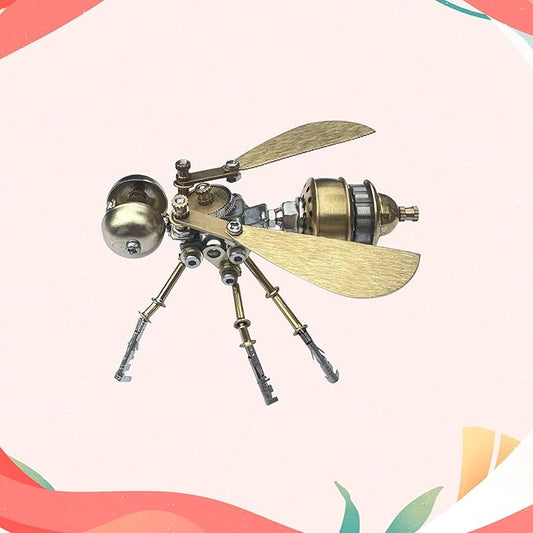 Insect Steampunk Bug Mechanical Sculpture Clockwork 3D Steampunk Metal Puzzle Insects Model (Little Bee -B)
