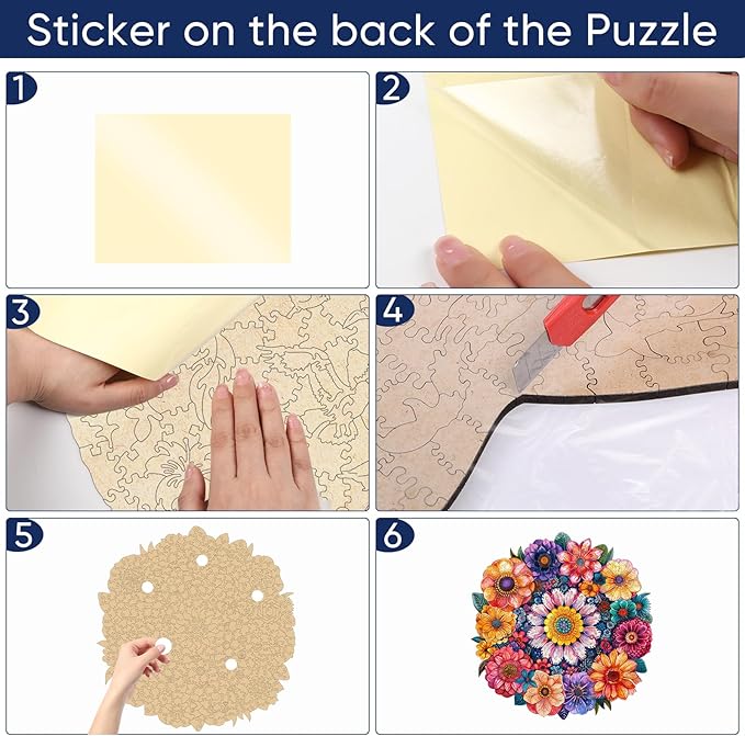 Mys Aurora Puzzles for Adults Round Flower Wooden Puzzles, 500 Pieces Unique Shaped Liberty Jigsaw Puzzles, Birthday for Adults and Kids, Fun Challenge Family Game 16.1'' x 16.7''