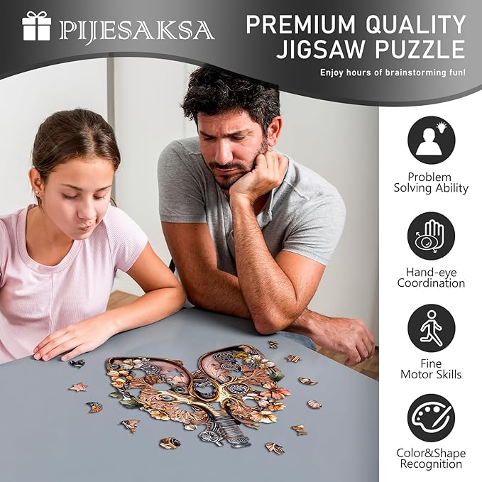 Wooden Puzzles for Adults - Mechanical Lung Puzzle, Unique Shape Wooden Jigsaw Puzzle for Adults, Gifts for Friends and Family, Wood Puzzles Adult, Home Decor (S -8.5 * 7.9in -95 Pieces)