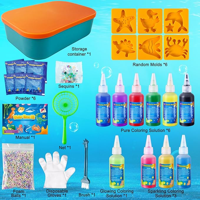 JOPSHEEN Magic Water Elf Toy Kit for Kids - Water Pets with 10 Colors - DIY Squishies Maker Crafts Birthday Gifts for Boys and Girls