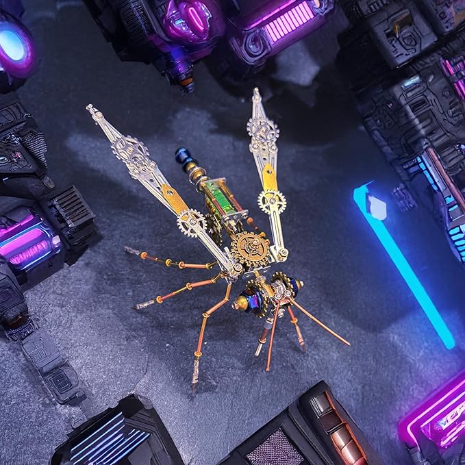 Metal Insect Bug Mechanical Steampunk Sculpture Insect Clockwork 3D Steampunk Metal Puzzle Kits for Adults (Mechanical Mosquito)
