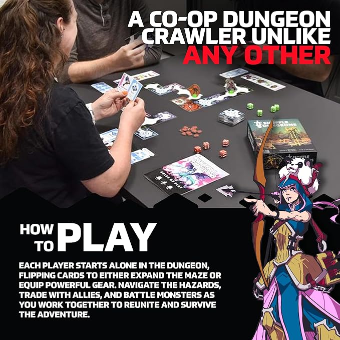 Shuffle Dungeons Board Game – Solo and Co-op Dungeon Crawler for 1–4 Players
