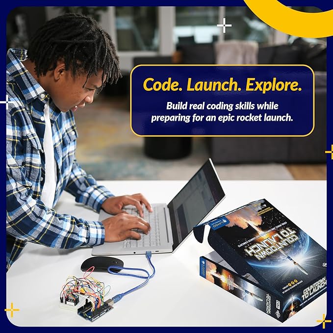 LINGO Countdown to Launch STEM Coding Kit - Build, Code & Explore Rocket Launch Concepts - Science Kits for Kids Ages 13+ Years for Birthdays & Holidays