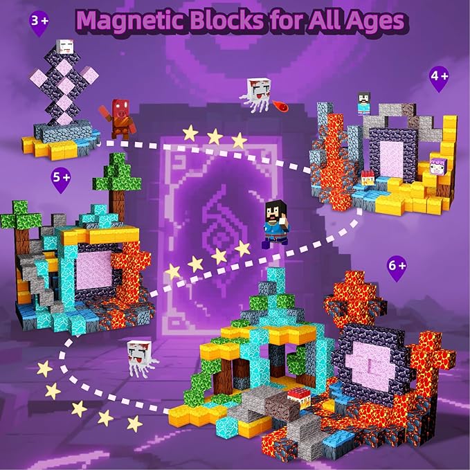 Magnetic Blocks 120PCS Magnetic Building Blocks for Kid 3+, Building Toys for Kid Boys Girls, STEM Sensory Gift for Birthday