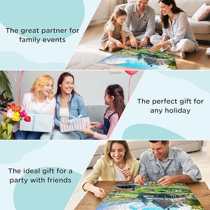 300 Pieces Puzzle for Adults Country Life Puzzle Recycled Cardboard Large Piece, Cows Jigsaw Puzzles 300 Pieces Challenging Game Home Decor Gift Toy for Adults Kids Seniors 20.5 * 15 inch