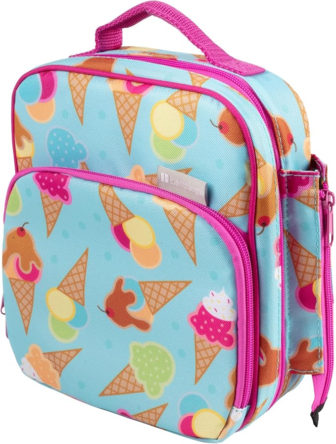 Kids Insulated Lunch Box w Snack Pocket & Expandable Water Bottle Holder For Girls- Waterproof Lunchbox Tote Keeps Food Hotter or Colder Longer - Reusable Back to School Bag Fits Most Bento Containers